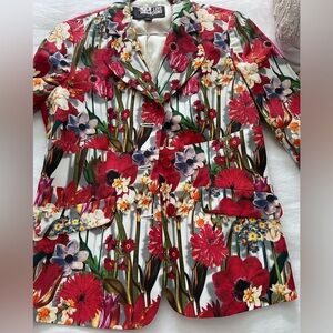 LOVE MOSCHINO Red Floral Blazer Sz 44 / 8